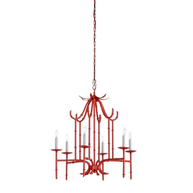 Contemporary Wildwood Bamboo Chandelier - Pomegranate Finish For Sale - Image 3 of 3