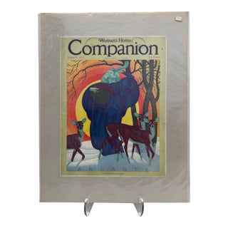 1932 Original Woman's Home Companion Cover, February, William P. Welsh, Art Deco, Matted For Sale