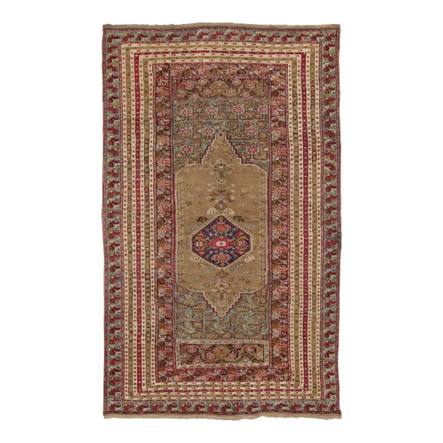 Vintage Turkish Rug With Intricate Medallion & Multi Border Design - Rug & Kilim For Sale