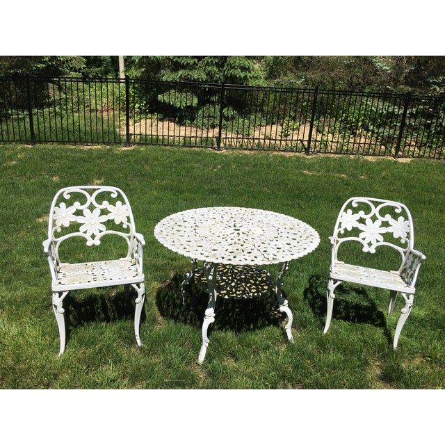 1950 S Floral Ornate Patio Furniture Set Of 3 Chairish