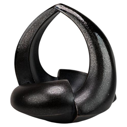 Black Ceramic Basket by Olivia Tani For Sale - Image 8 of 8