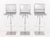 Set of Six Cattelan Italia Adjustable "Toto" Swivel Bar Stools, each with silver-tone leather seat and back above chrome...
