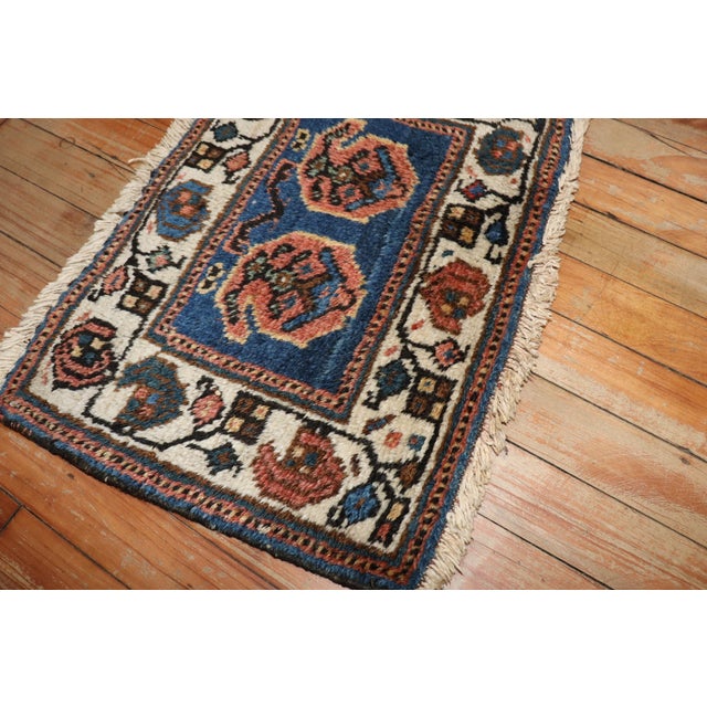 Zabihi Collection Persian Kurd Mini Rug For Sale - Image 4 of 5