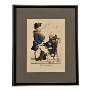 "La Consultation", Political Engraving, France, Early 19th Century For Sale