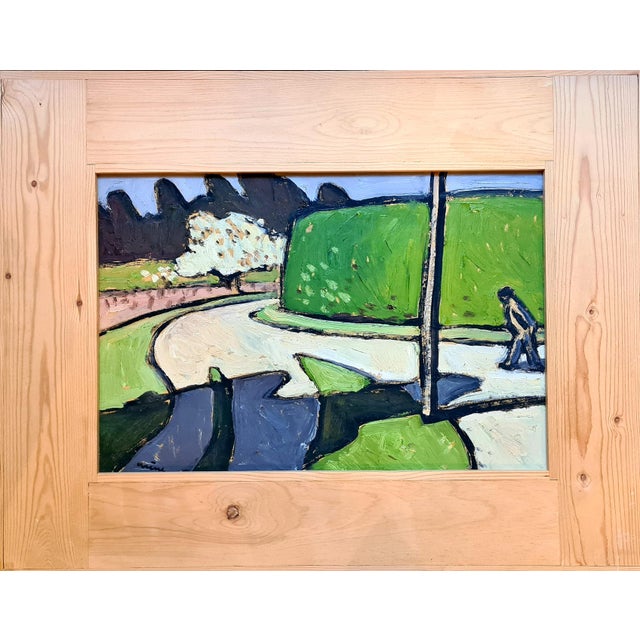French landscape, Expressionist oil on board by Jean Arene. The painting is signed bottom left, titled dated and signed to...