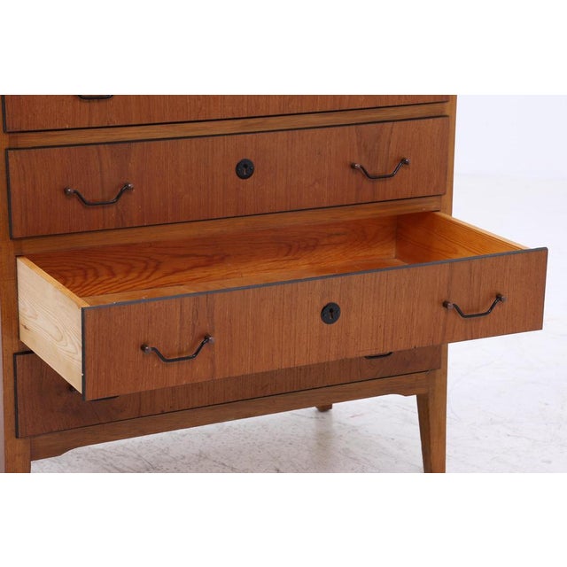 Brown Mid-Century Teak Chest of Drawers, 1960s For Sale - Image 8 of 11
