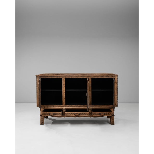1970s French Gothic Revival Carved Oak Sideboard For Sale - Image 17 of 18