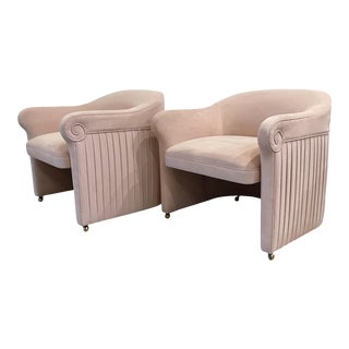 Vintage Art Deco Guest Chairs on Castors - a Pair For Sale
