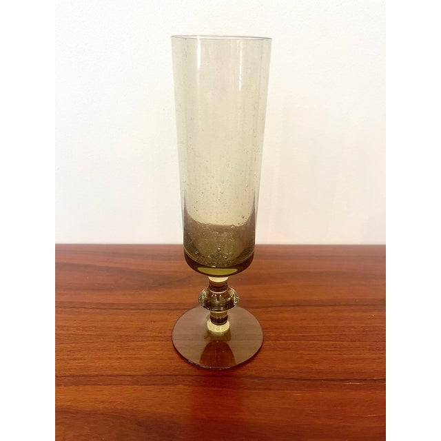 1970s Smoked Bubbled Mouth-Blown Glasses from Biot, 1970s, Set of 8 For Sale - Image 5 of 7
