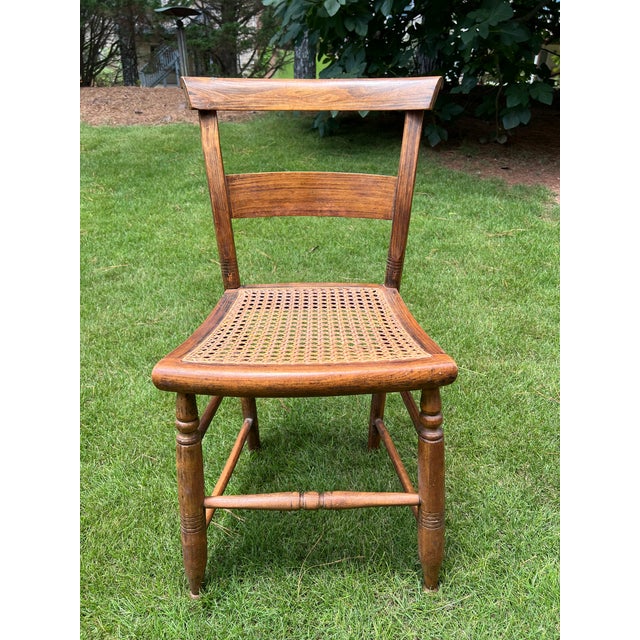 Vintage Caned Seat Chairs, Set of 4 For Sale - Image 9 of 11