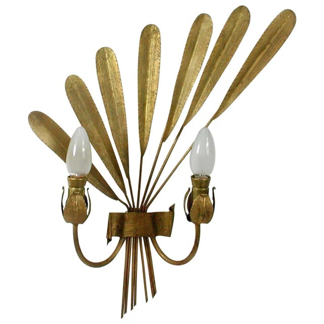 Mid-Century Spanish Gilt Sconce, 1950s For Sale - Image 11 of 11