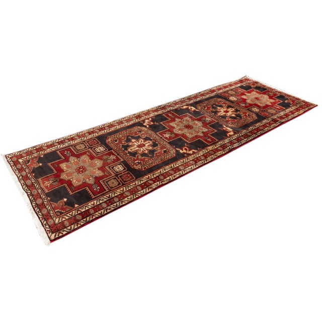 Mid 20th Century Vintage North West Persian Handmade Red Tribal Wool Runner For Sale - Image 5 of 11
