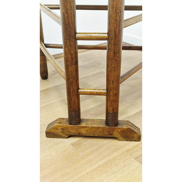 Vintage Swedish Carved Walnut Monk Chair, 1930s For Sale - Image 12 of 15