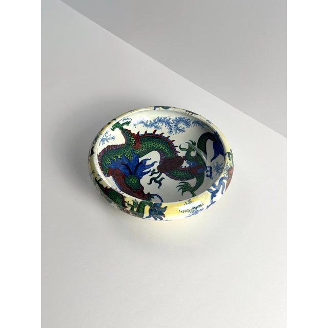 Vintage Dragon Bowl in Hand-Painted Ceramic by Frederick Rhead, 1930s For Sale - Image 3 of 10