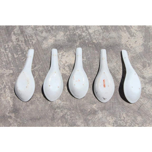 1910s Chinese Porcelain Spoons, Republic Period - Set of 5 For Sale - Image 10 of 13