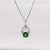 Metal Tsavorite Pendant with Natural Diamonds in Solid 14K White Gold Round 5.5mm For Sale - Image 7 of 8