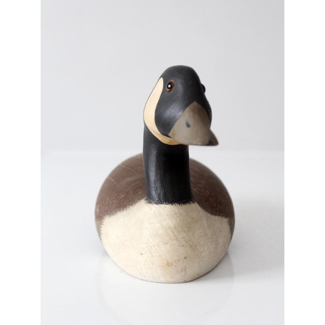 Vintage Hand Carved Painted Canada Goose Decoy For Sale - Image 12 of 17