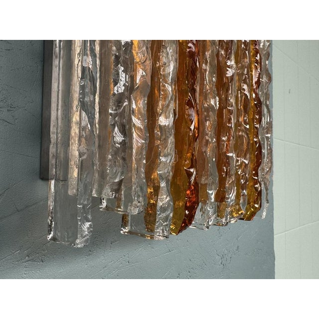 Clear Amber Glass Wall Light by Albano Poli for Poliarte, Italy, 1970s For Sale - Image 10 of 13