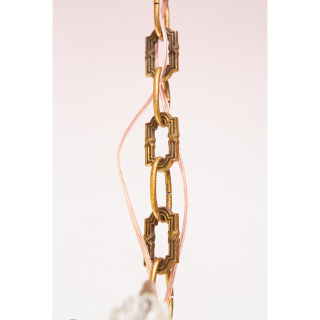 Gold Vintage French Chandelier in Brass with Bronze and Crystals, 1930s For Sale - Image 8 of 11