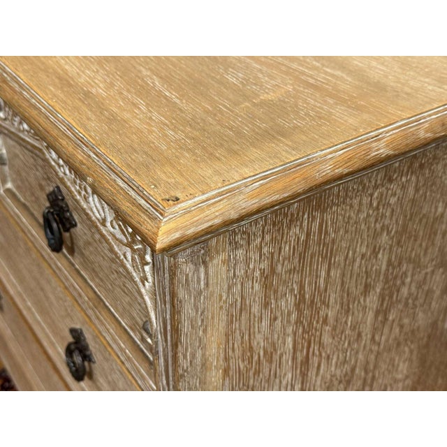 English Chest of Drawers in Limed Oak, 1950s For Sale - Image 12 of 15