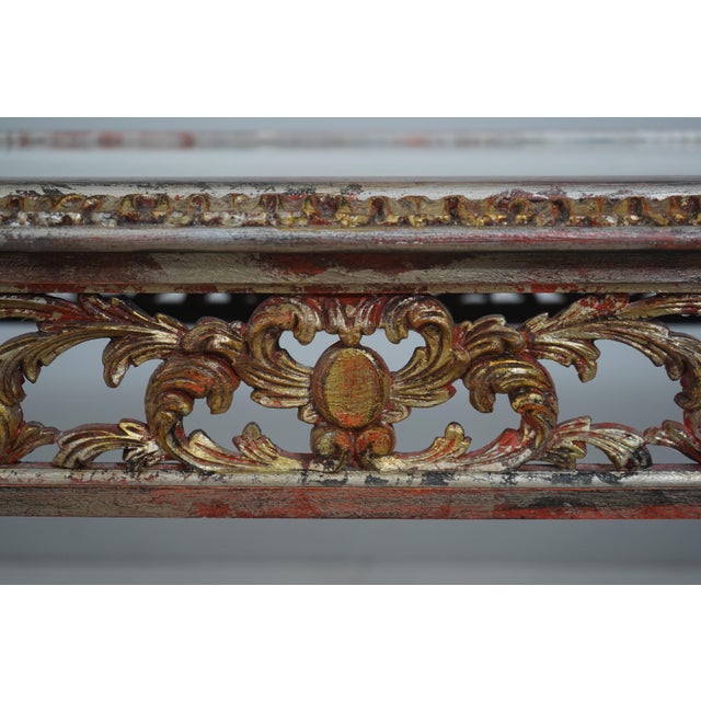 French Louis XVI Mirror Top Carved Console Table For Sale - Image 10 of 14