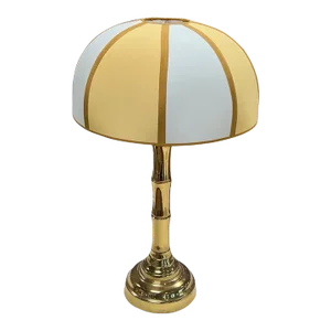 Mid Century Italian Fully Brass Table Lamp 1970s