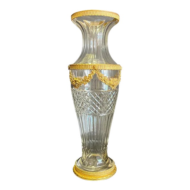 Crystal Vase With Gilt Bronze Mounts For Sale