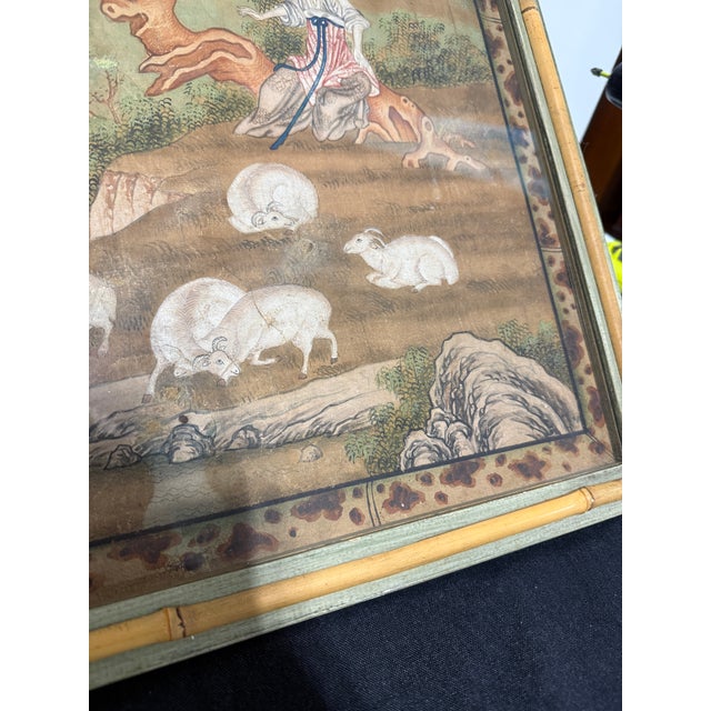 18th Century, Chinese Export Qing Pith Painting of Court Ladies *Stair & Co* For Sale - Image 11 of 12