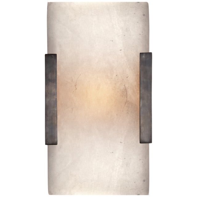 Kelly Wearstler for Visual Comfort Signature Covet Wide Clip Bath Sconce in Bronze For Sale
