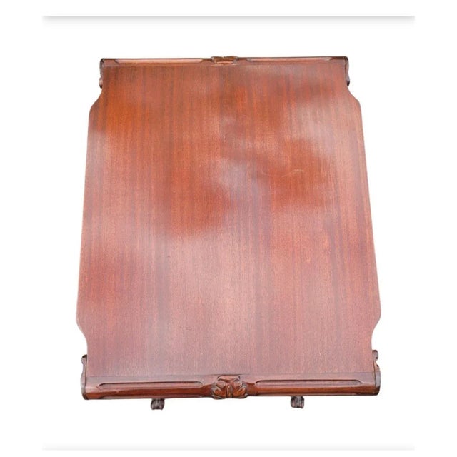 Pair of Chinese Chippendale Style Carved Mahogany End Tables For Sale - Image 9 of 12