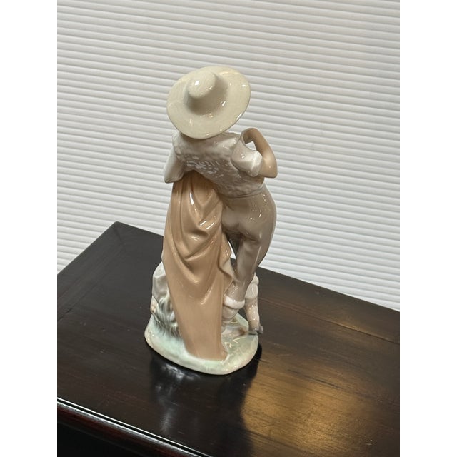 Juan Huerta for Lladró Shepherd Feeding Lamb Porcelain Figurine, Signed For Sale - Image 11 of 12