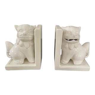 Early 21st Century Ceramic Foo Dog Bookend- a Pair For Sale