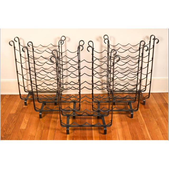 Vintage French Country Style Wrought Iron Wine Racks—Set of Three For Sale - Image 4 of 9