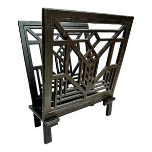 Vintage Iron Frank Loyd Wright Style Hotel Geneva Magazine Rack