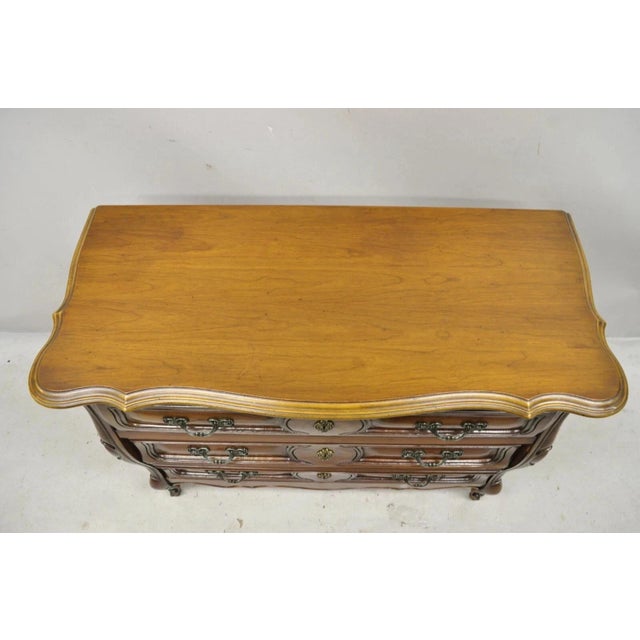 Vintage French Louis XV Country Style Sienna Cherry Bombe Commode Chest Dresser For Sale In Philadelphia - Image 6 of 12