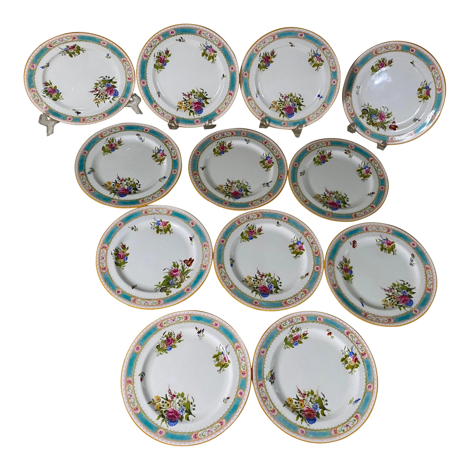 Late 19th Century Royal Doulton Bone China Dessert Plates Set of 12