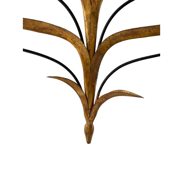 Pair of Large Mid 20th Century Metal Candle Sconces For Sale - Image 9 of 12