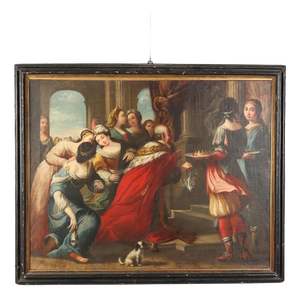 Biblical Scene of King Solomon's Idolatry, Oil on Canvas