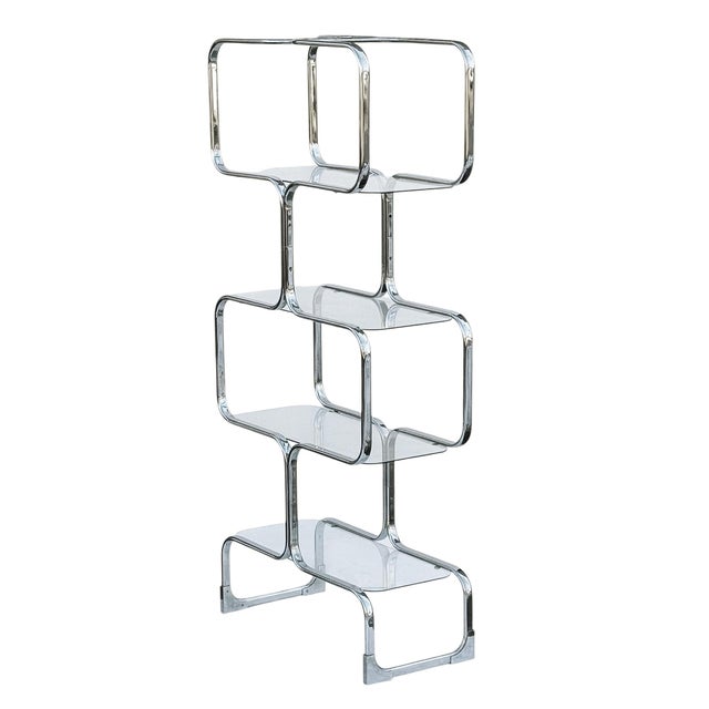 Mid-Century Modern Tricom Italian Etagere or Wall Unit after Milo Baughman in excellent condition Such a cool piece. of...