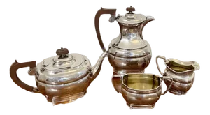Edwardian Silver Plated Four Piece Tea Set, 1900s, Set of 4