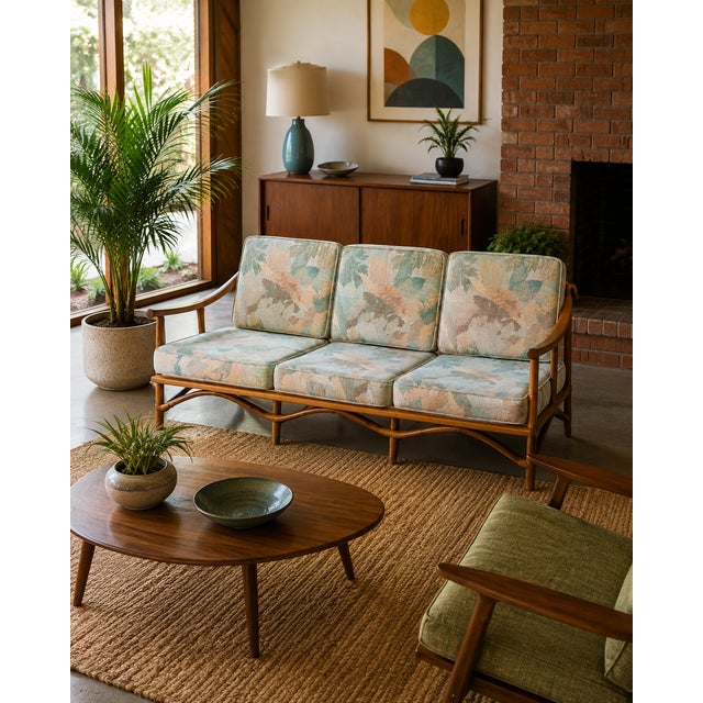Vintage Ficks Reed Style Mid-Century Rattan Bamboo Sofa For Sale - Image 12 of 12