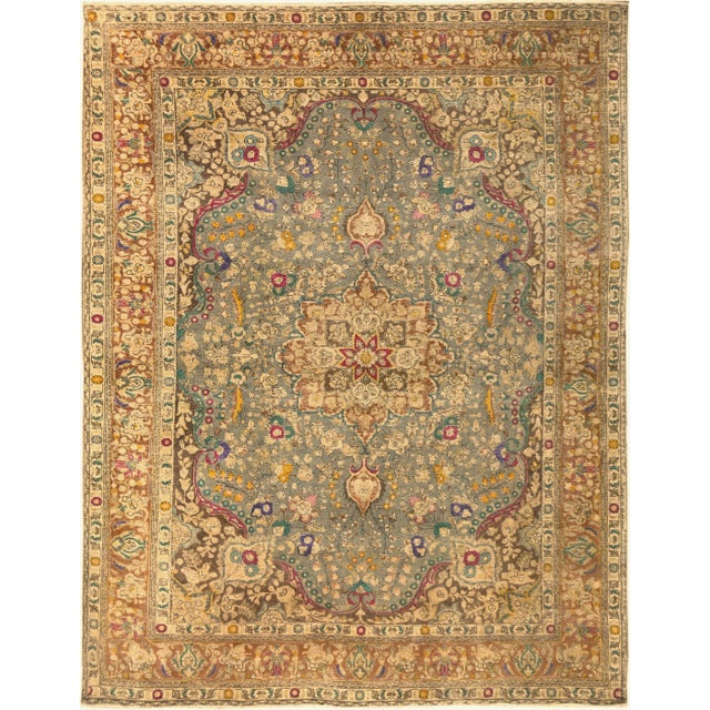 Gray 1980s Shabby Chic Vintage Distressed Gray/Brown Wool Rug - 9'9 X 12'10 For Sale - Image 8 of 8