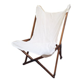 Folding Armchair Tripolina Model in Wood, Iron and Fabric for Citterio, 1970s For Sale