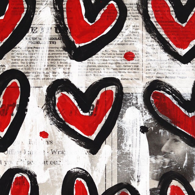 2020s Love Times Twelve - Original Pop Street Art Acrylic Painting on Newspaper by Gary John For Sale - Image 5 of 6