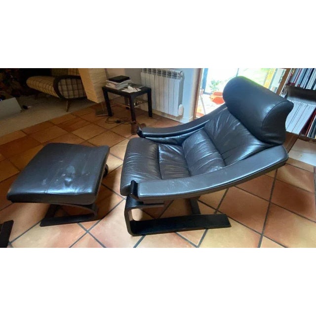 Lounge Chairs with Ottomans by Ake Fribytter, 1970, Set of 4 For Sale - Image 12 of 13