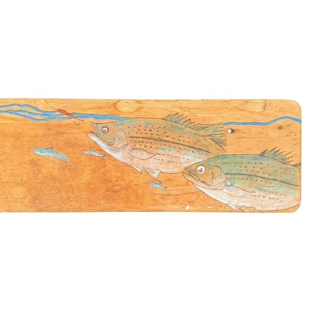 Vintage American Maple Bench With Carved and Painted Fish For Sale - Image 14 of 14