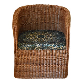 1970s Vintage Wicker Chair For Sale