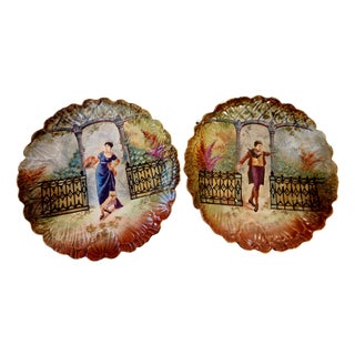 Antique Decorative Dishes in Limoges, 1890s, Set of 2 For Sale