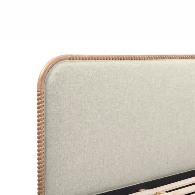 Tan Hatia Natural Basketweave Queen Panel Bed For Sale - Image 8 of 11