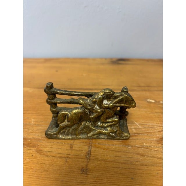 Vintage English Brass Horse and Rider Hunt Letter Rack For Sale In Naples, FL - Image 6 of 6
